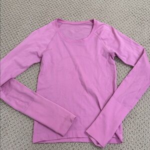 Pink Lululemon Swiftly Tech Long Sleeve Shirt 2.0 Waist Length Size 2